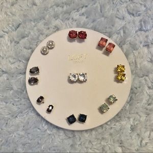 Colored jem earrings